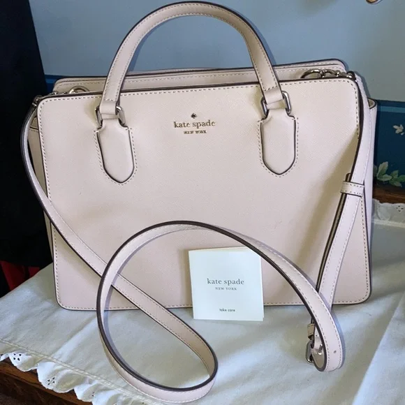 NWOT KATE SPADE (gift) pale pink 9 x 12 x 5”, handbag or shoulder.   $199 - Picture 4 of 8